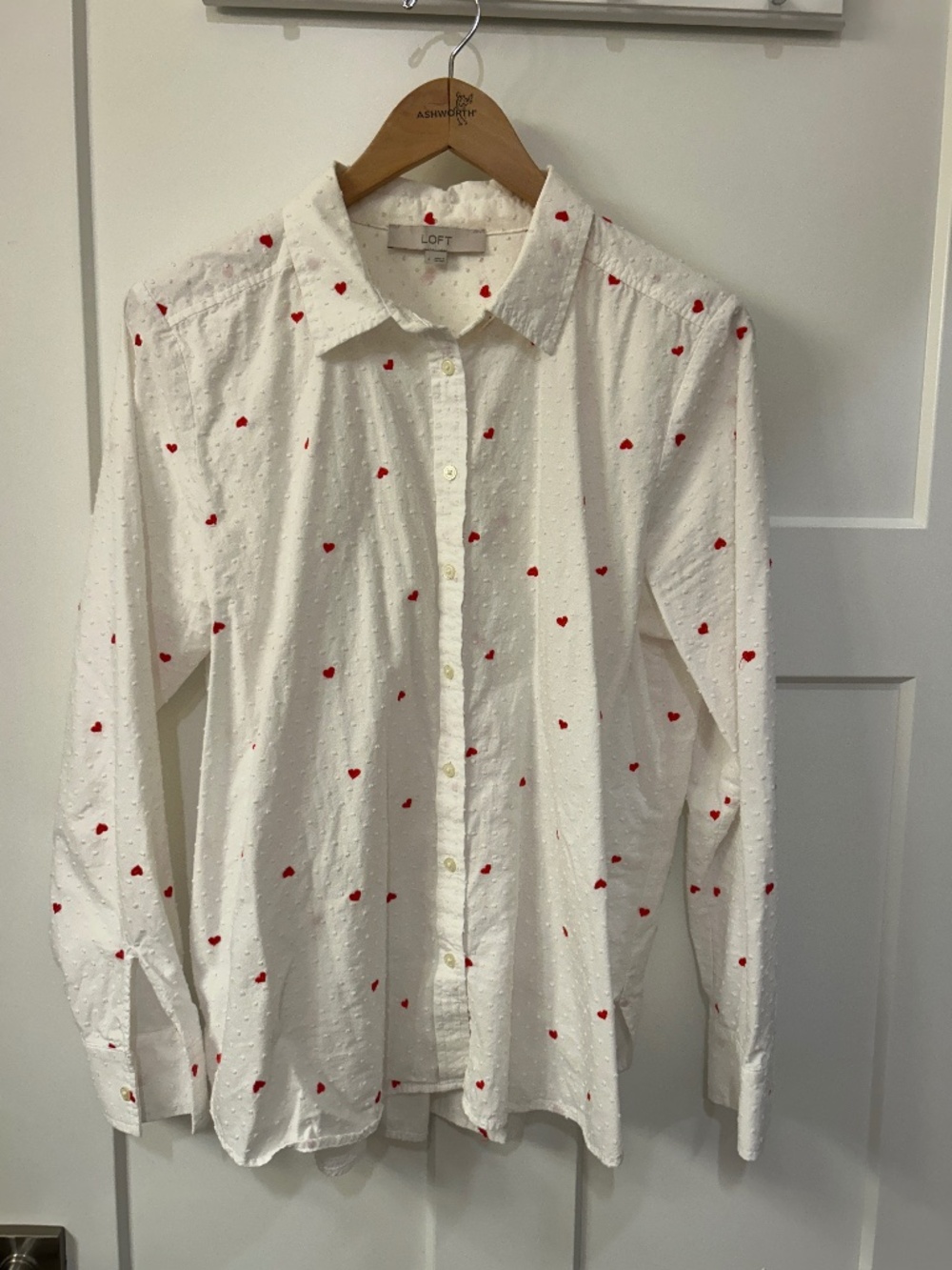 LOFT Heart embroidered button down